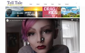 Front page of website for Tell Tale Productions"