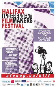 Halifax Independent Filmmakers Festival HIFF poster for print designed by design.1site.co"