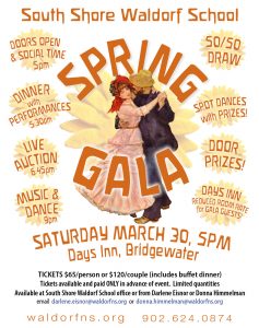 Spring Gala fundraiser poster for South Shore Waldorf School"